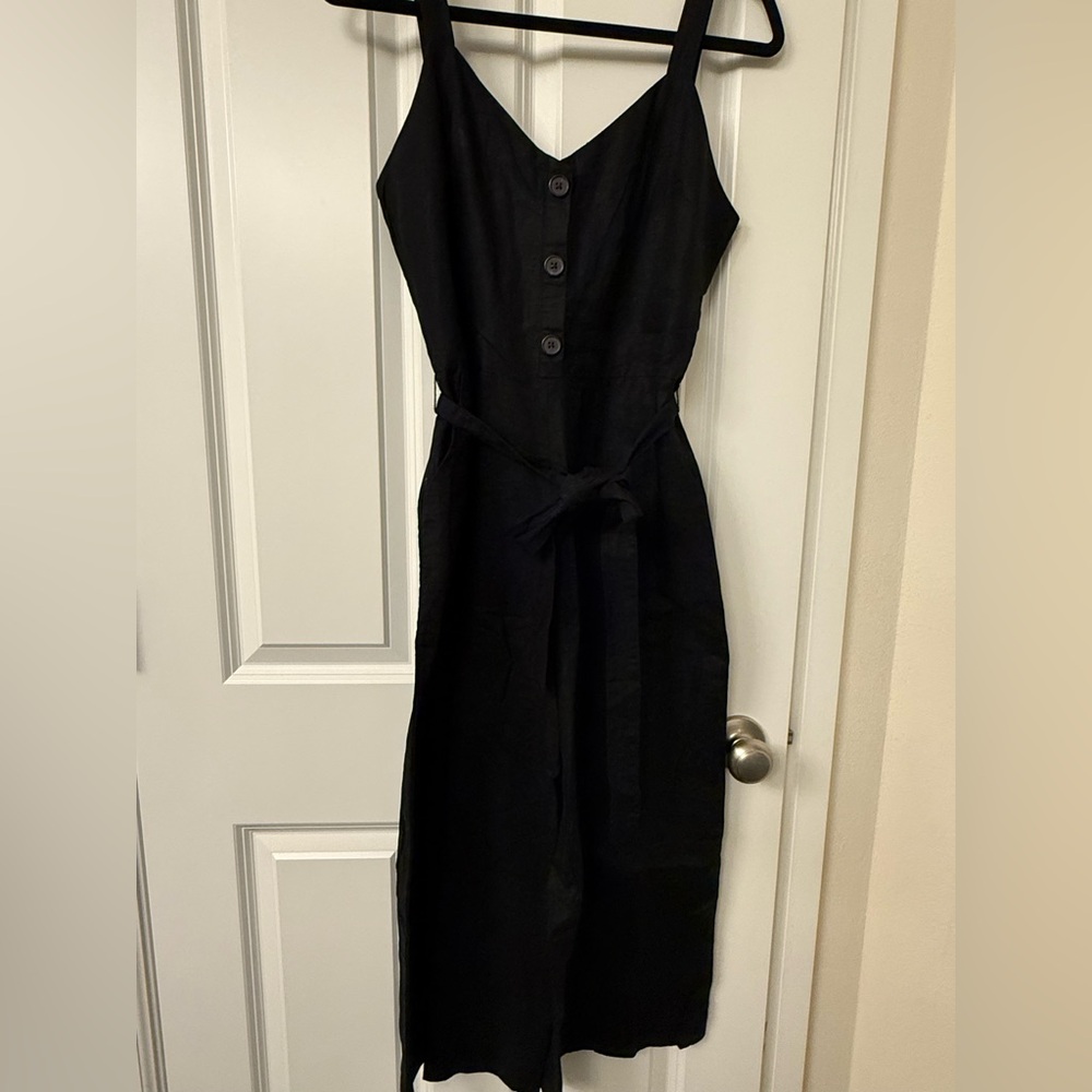 GAP Black Button-Front Maxi Dress